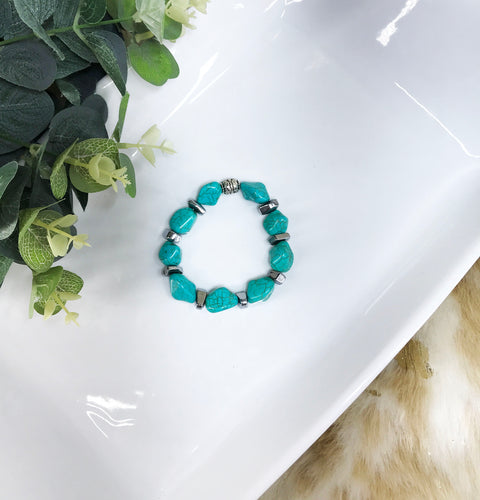 Genuine Gemstone Stretchy Bracelet - B1221