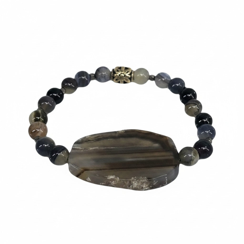 Agate Natural Gemstone Stretch Bracelet