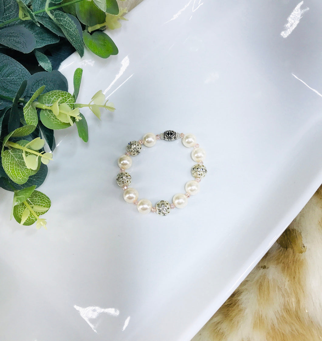 Glass Bead Stretchy Bracelet - B1237