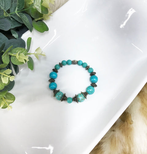 Genuine Gemstone Stretchy Bracelet - B1240