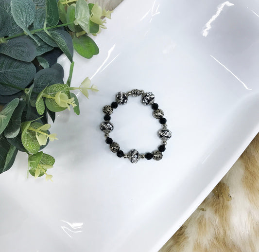 Glass Bead Stretchy Bracelet - B1250