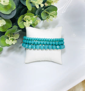 Multi-Strand Glass Bead Stretchy Bracelet - B1252