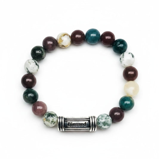Jasper Blessed Natural Gemstone Stretch Bracelet