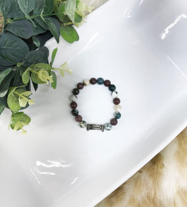 Jasper Gemstone Stretchy Bracelet - B1257