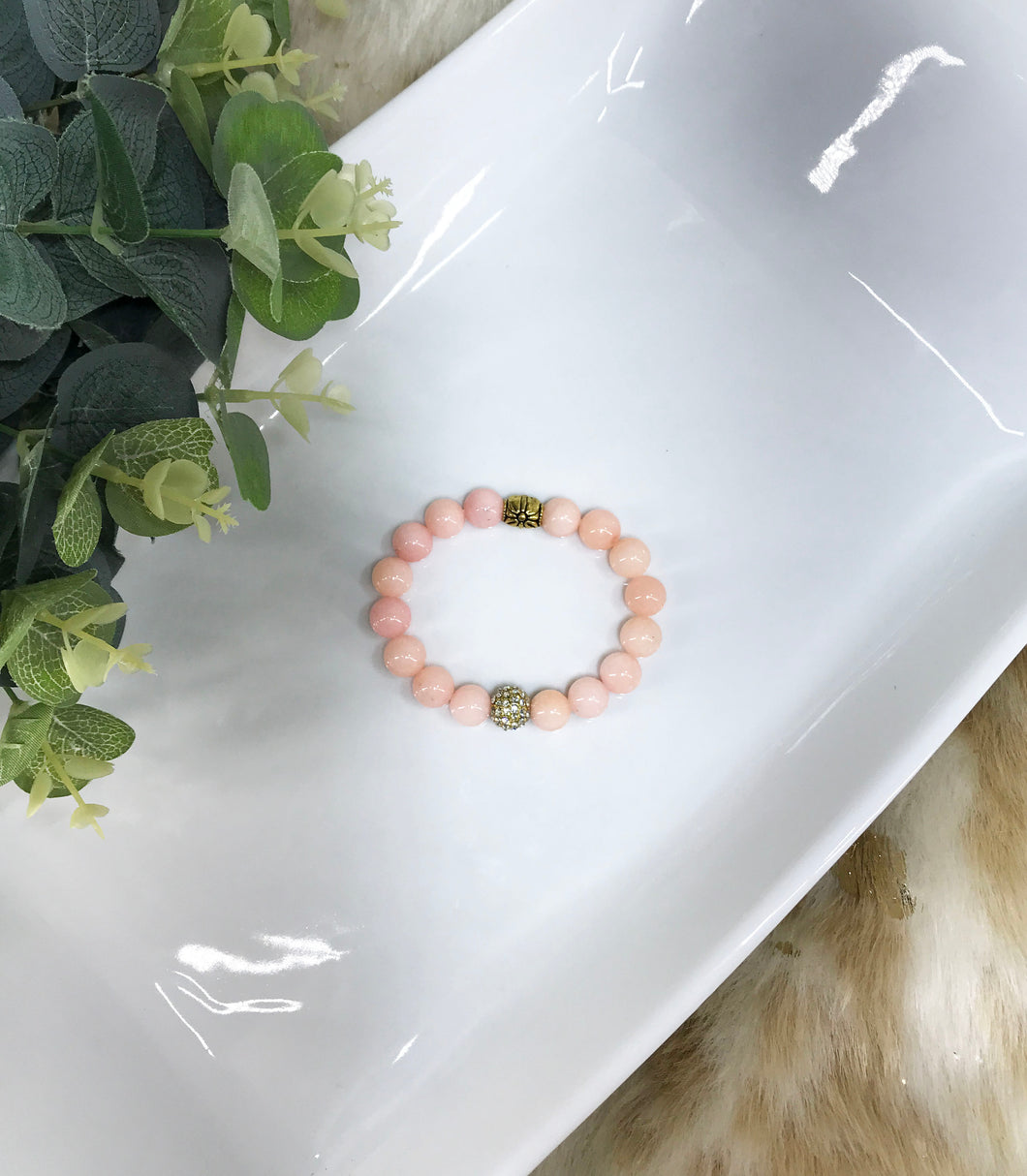 Rose Quartz Gemstone Stretchy Bracelet - B1262