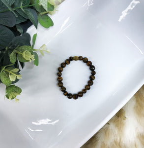 Tigers Eye Gemstone Stretchy Bracelet - B1288