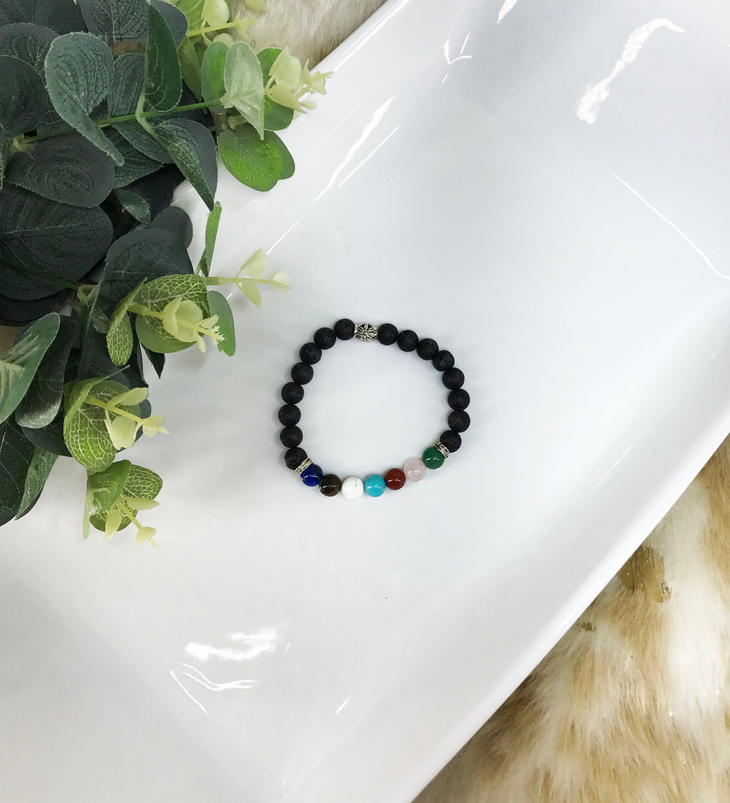 Genuine Gemstone Stretchy Bracelet - B1289