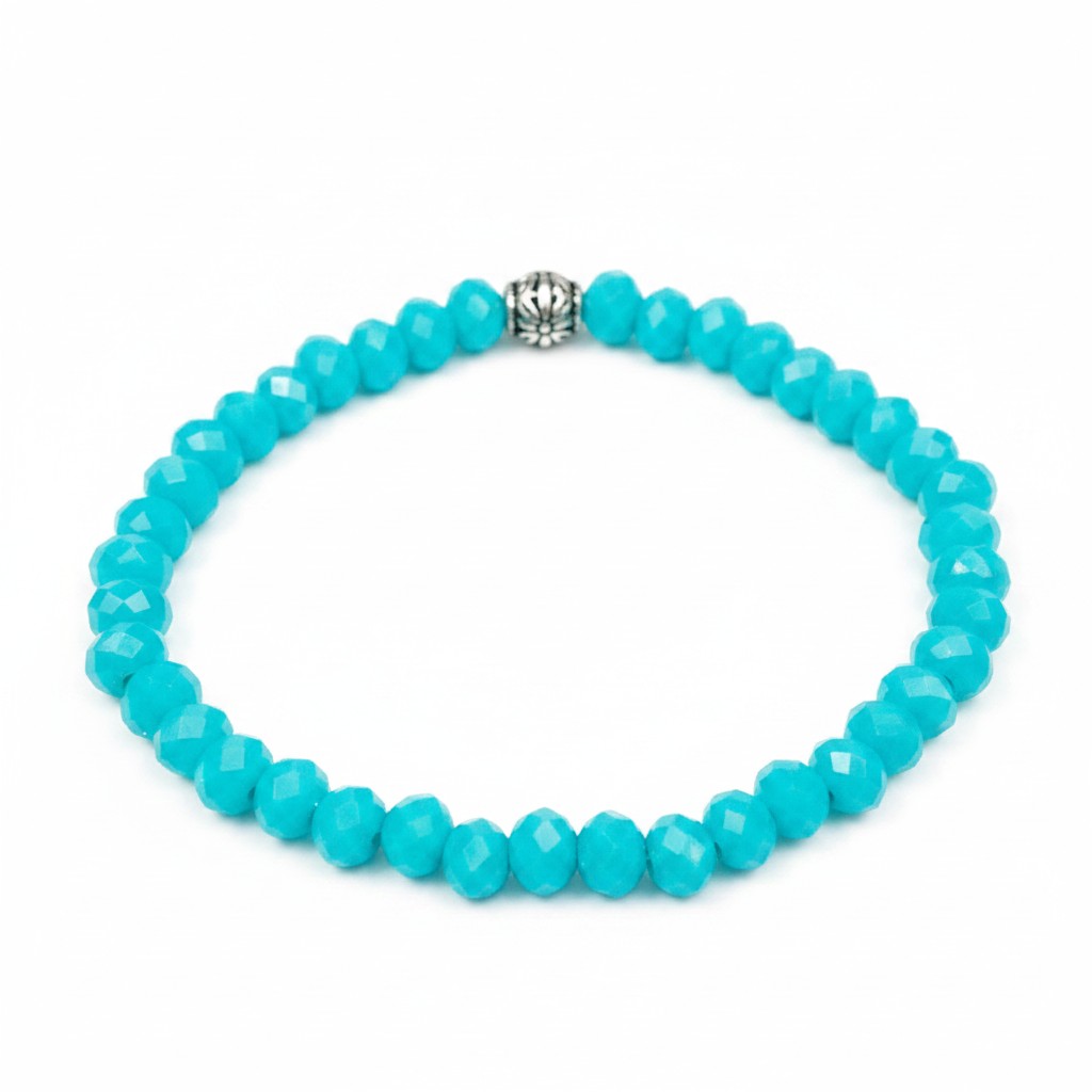 Turquoise Glass Bead Bracelet