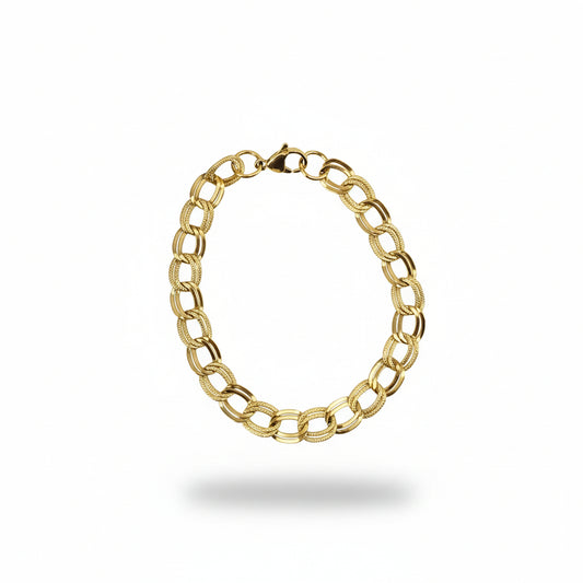 Textured Double Link Chain Bracelet