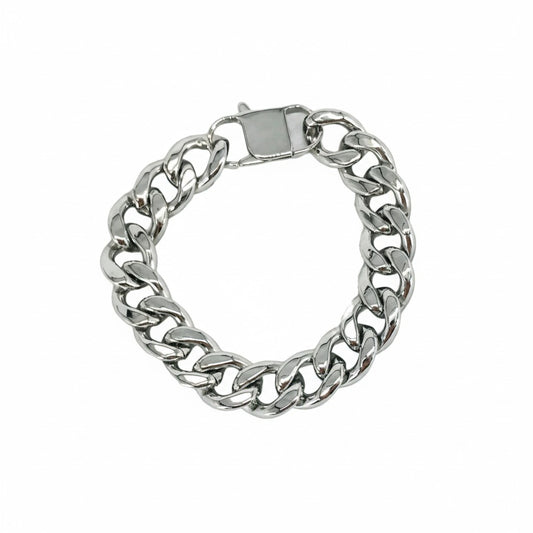 Silver Cuban Link Chain Bracelet