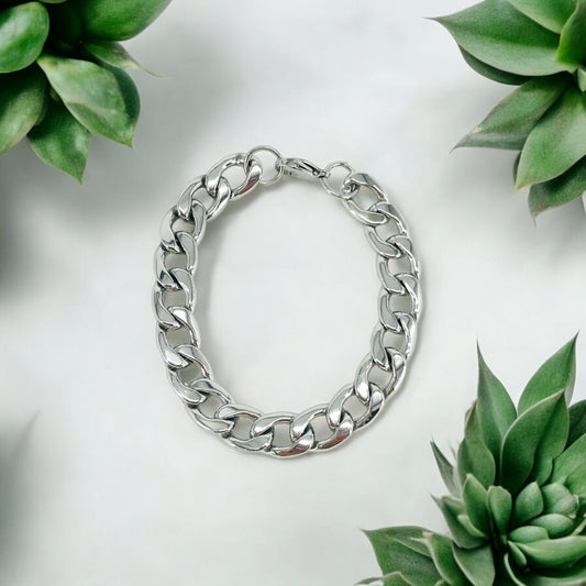 Stainless Steel Curb Chain Bracelet - B1420