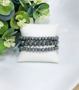 Multi-Strand Glass Bead Stretchy Bracelet - B1424