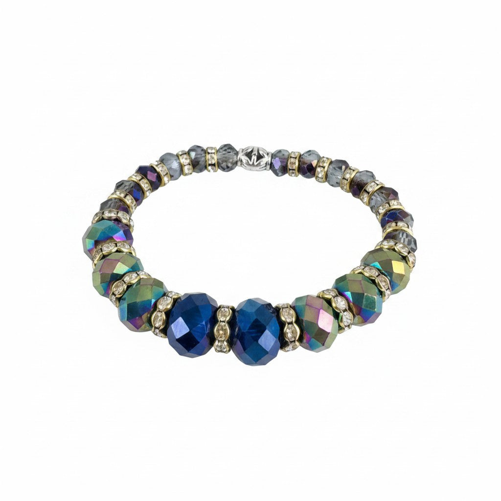 Multi-Color Glass Bead Stretch Bracelet