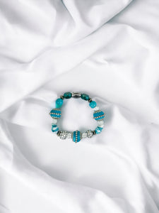 Big & Bold Collection Glass Bead Stretchy Bracelet - B1466