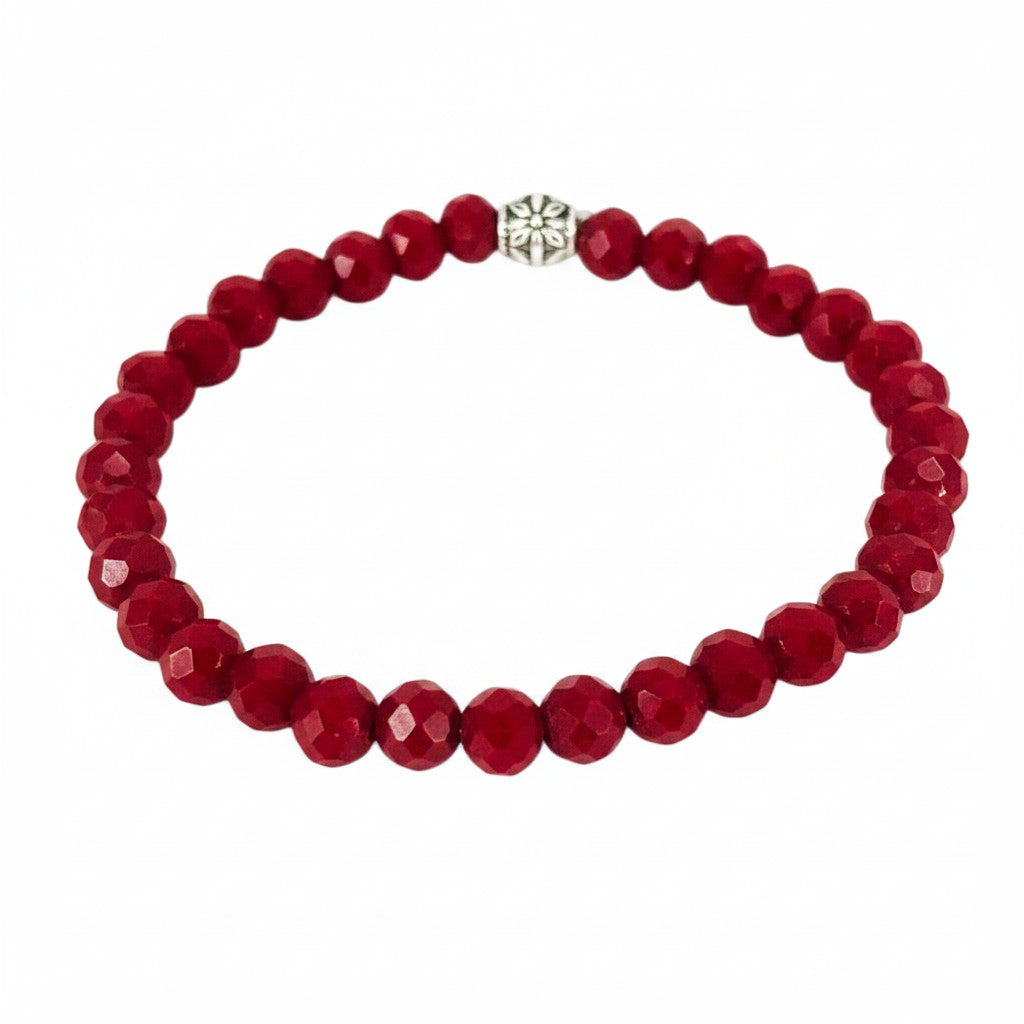 Deep Red Glass Bracelet