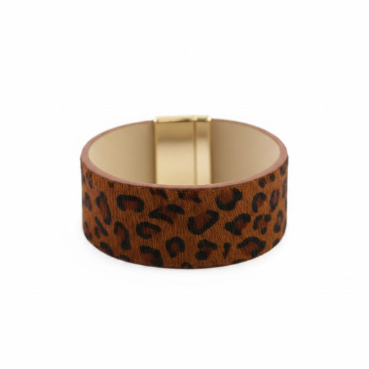 Brown Leopard Leather Bracelet