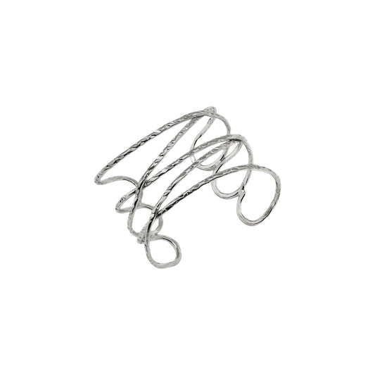 Wide Silver Adjustable Cuff