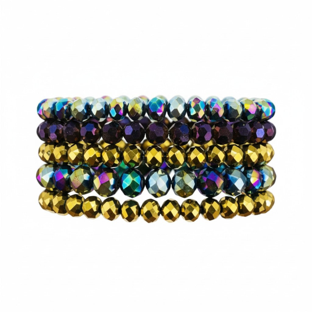 Iridescent Glam Stack Bracelet Set