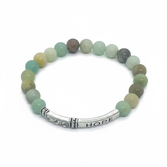 Amazonite Hope Natural Gemstone Stretch Bracelet