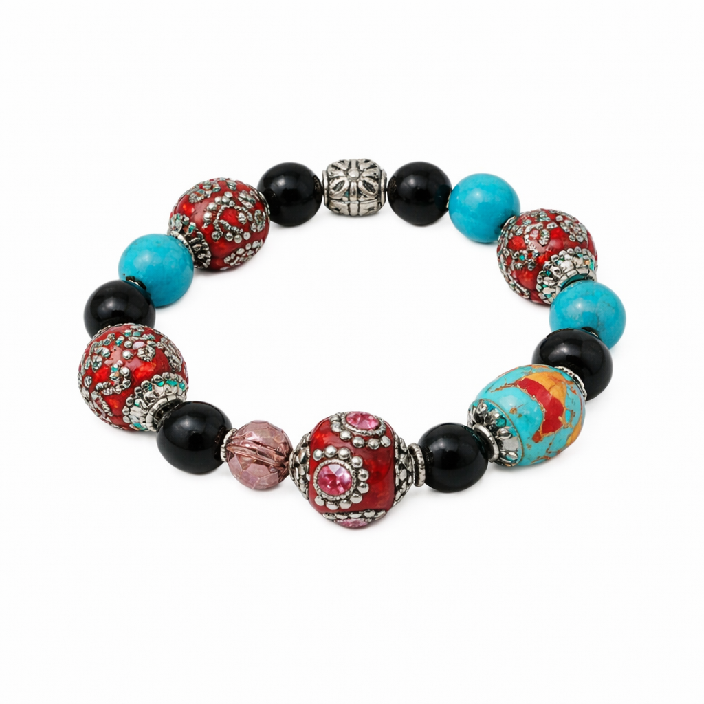 Big & Bold Turquoise Sunset Statement Stretch Bracelet