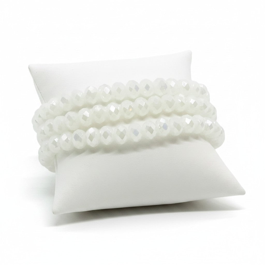 White Three-Strand Stretch Bracelet