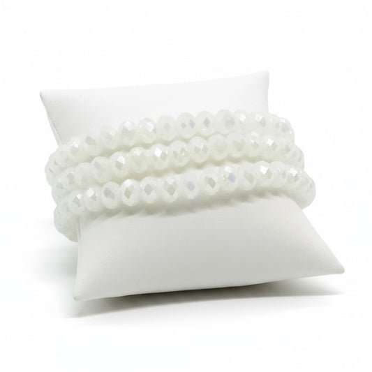 White Three-Strand Stretch Bracelet