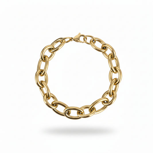 Gold Modern Cross-Link Chain Bracelet