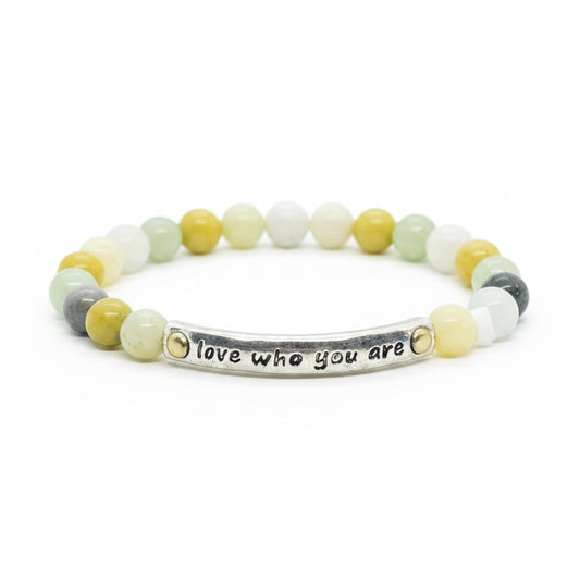 Amazonite Love Who You Are Natural Gemstone Stretch Bracelet