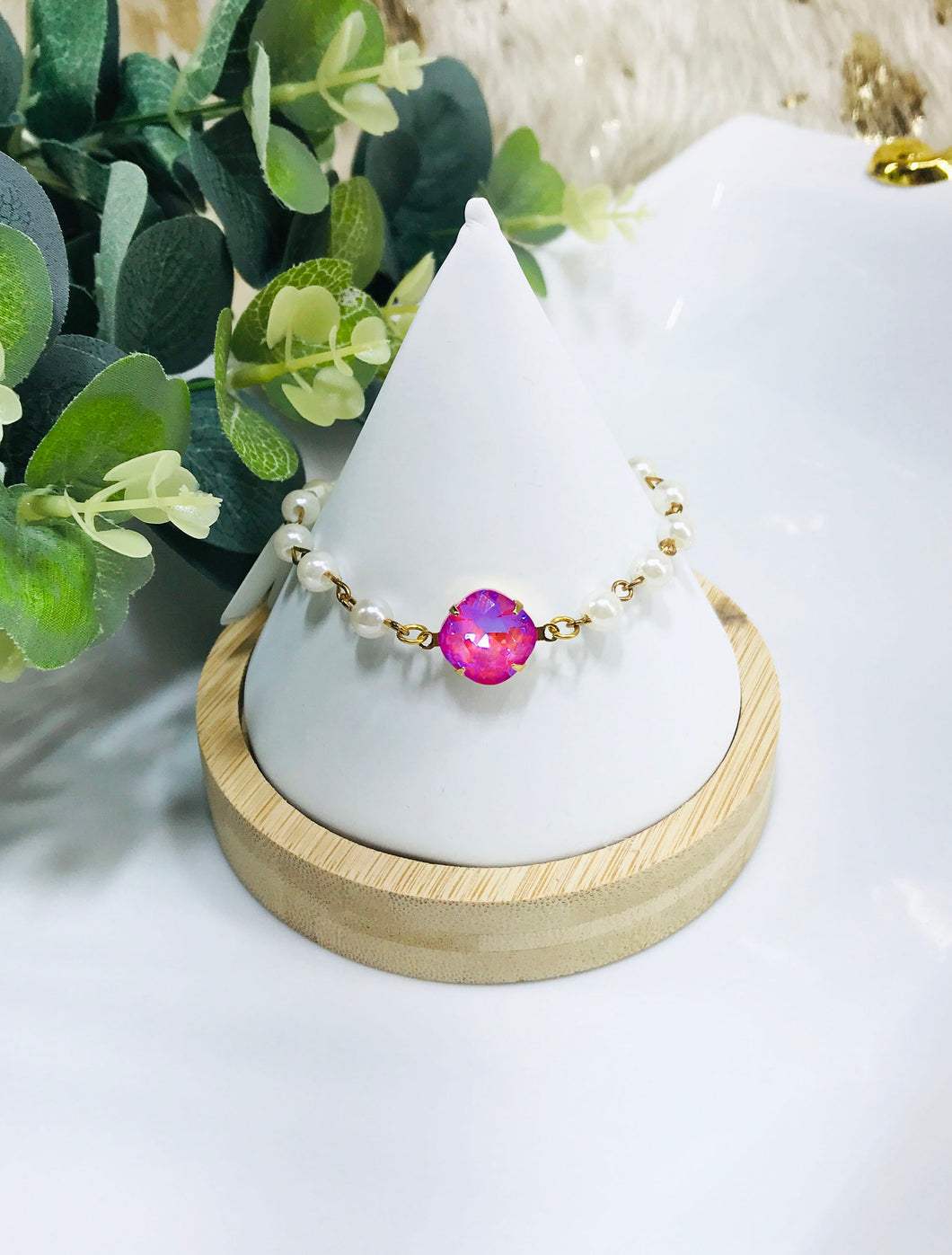 Crystal & Pearl Beaded Bracelet - B1821