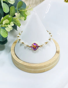 Crystal & Pearl Beaded Bracelet - B1827
