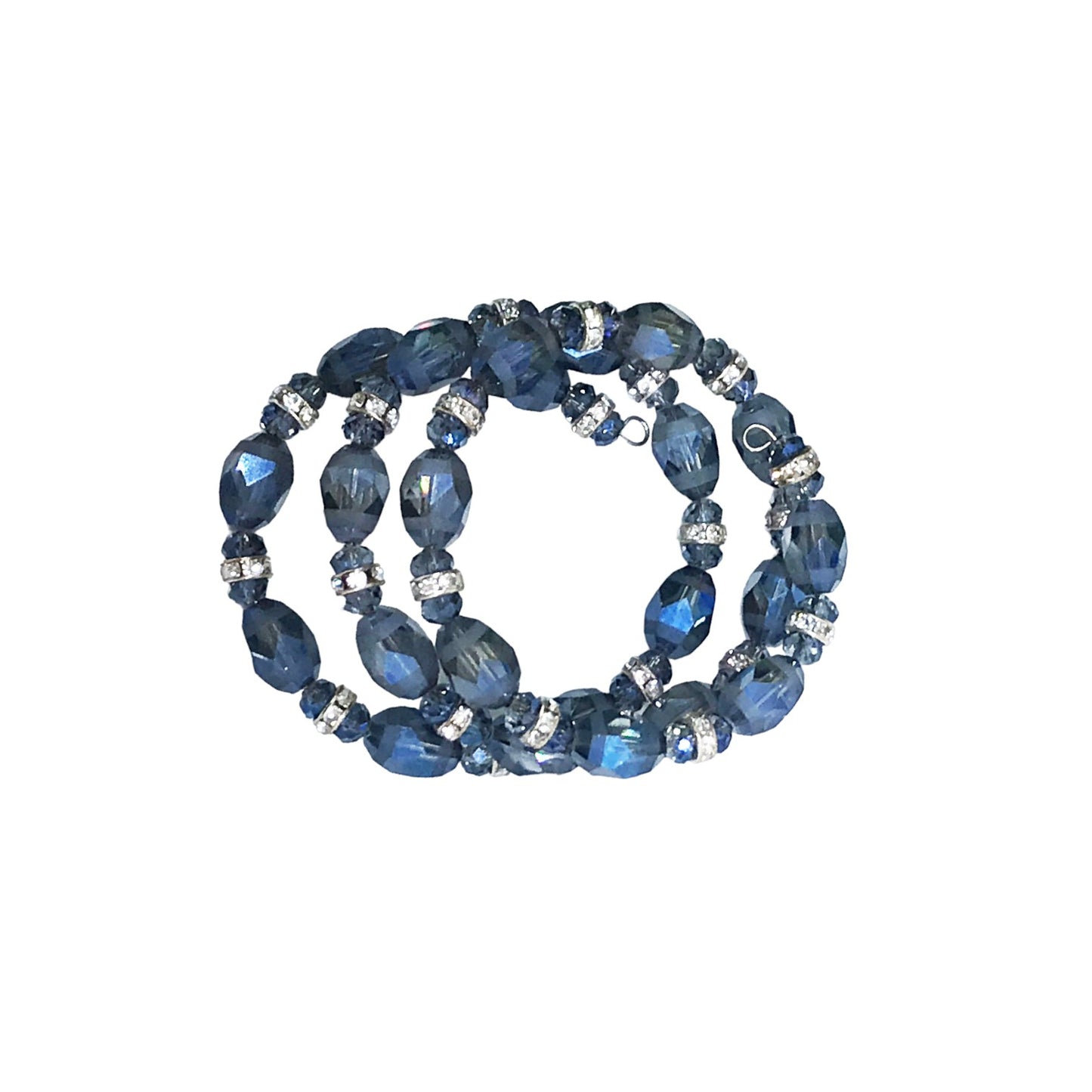 Navy Glass Bead Wrap Bracelet