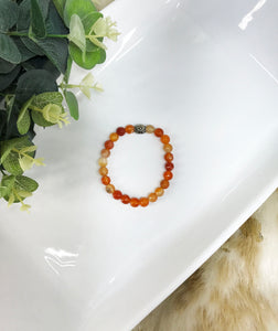 Carnelian Gemstone Stretchy Bracelet - B197