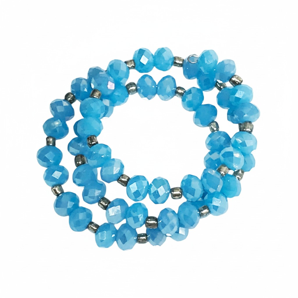 Turquoise Glass Wrap Bracelet
