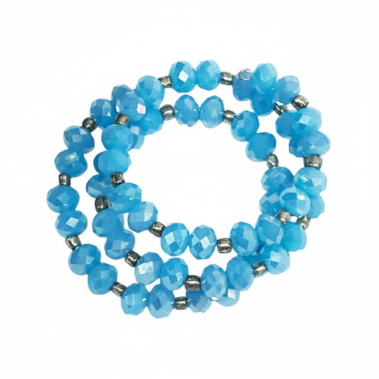 Turquoise Glass Wrap Bracelet