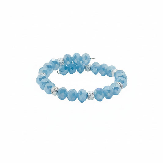 Light Blue Glass Wrap Bracelet