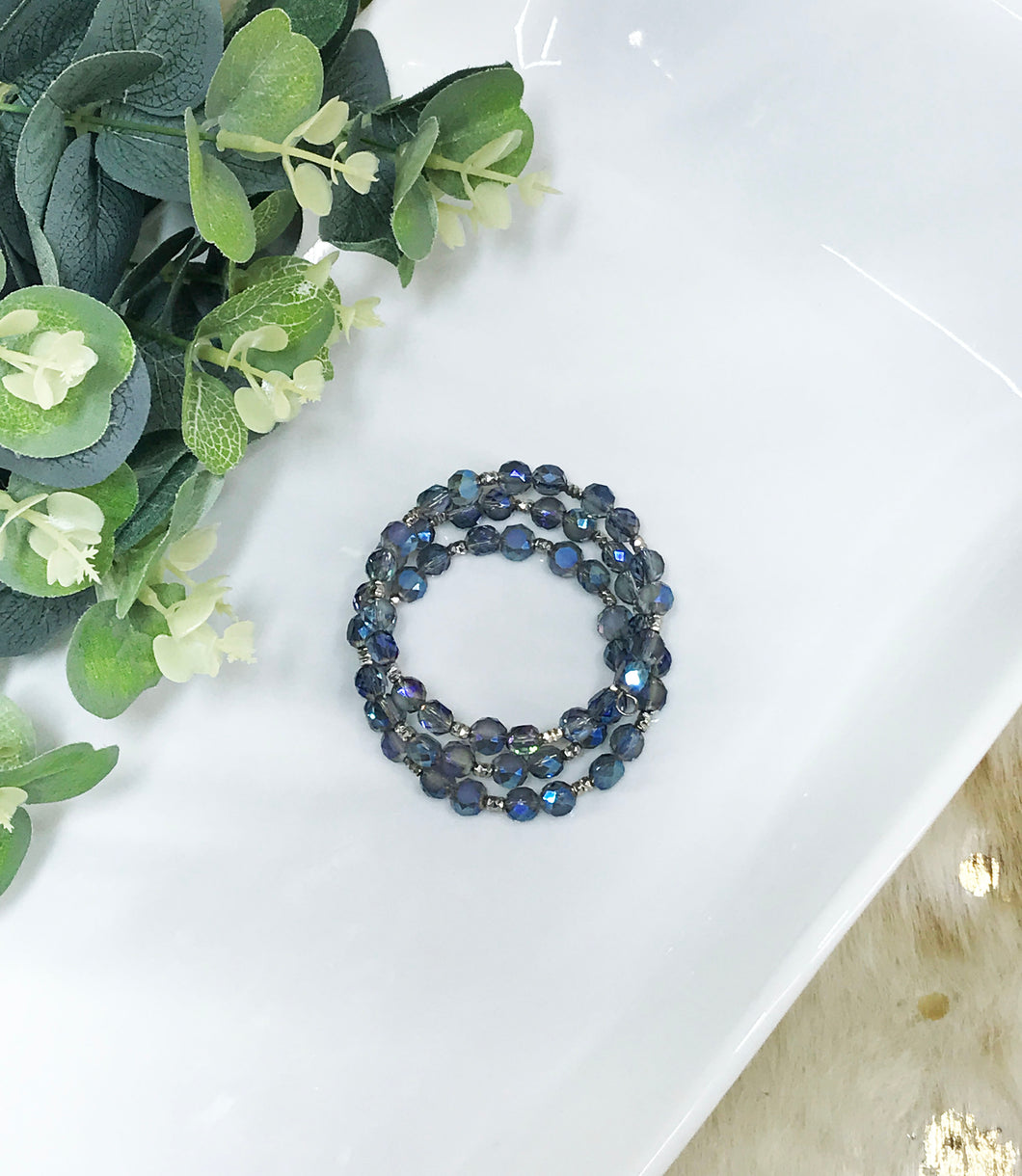 Glass Bead Wrap Bracelet - B1986