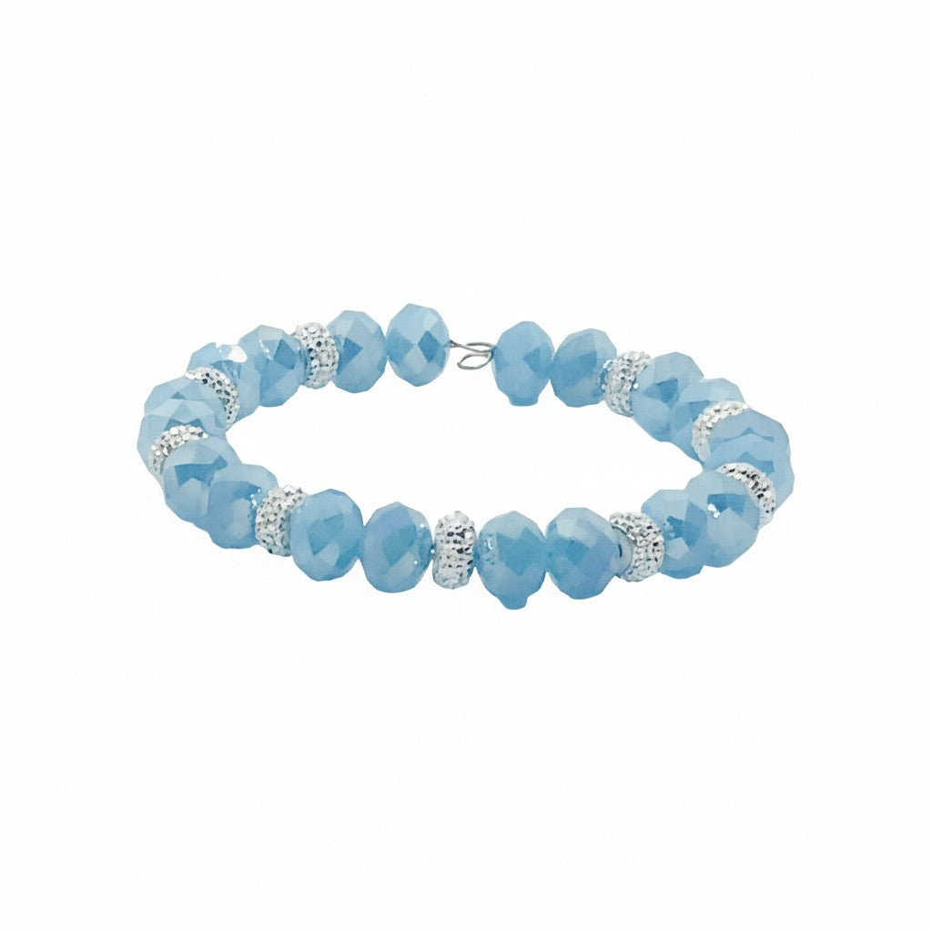 Powder Blue Glass Wrap Bracelet