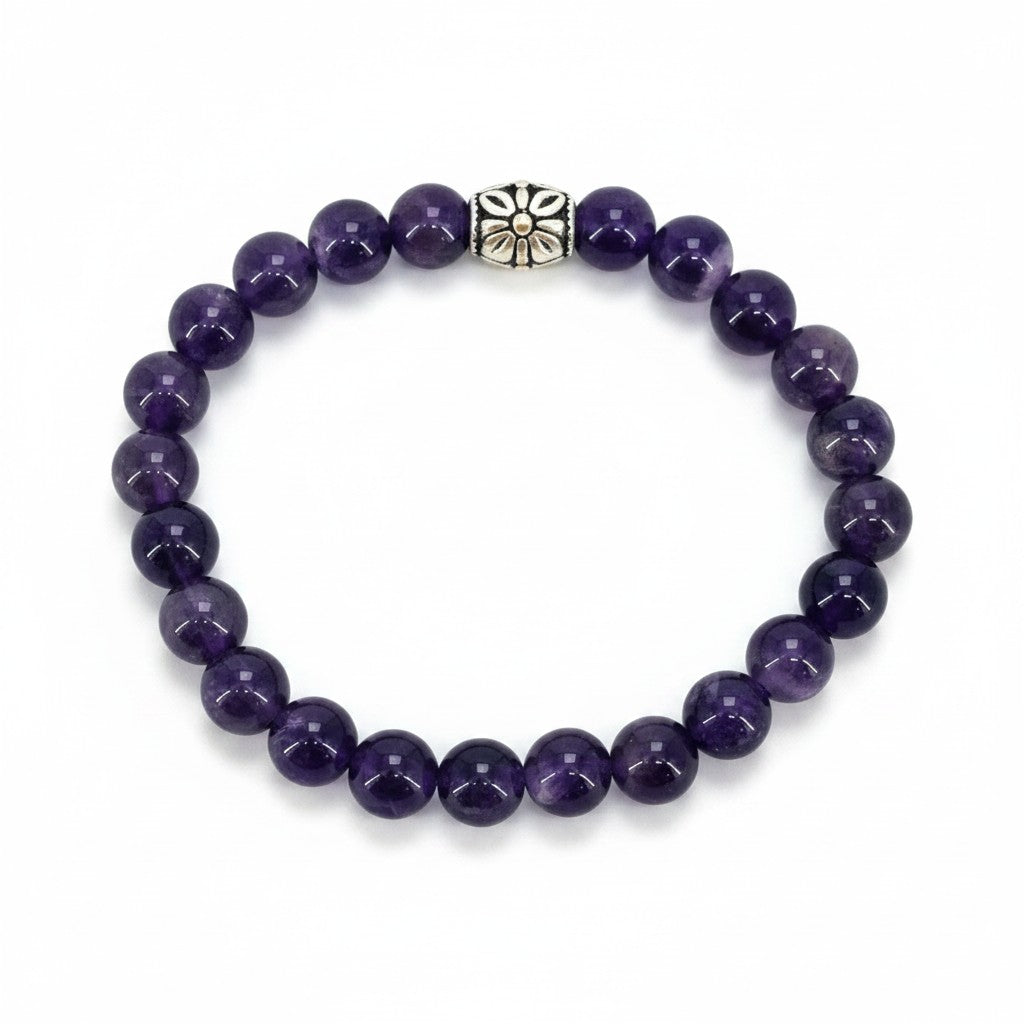 Amethyst Natural Gemstone Stretch Bracelet