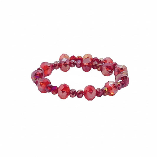 Ruby Pink Glass Wrap Bracelet