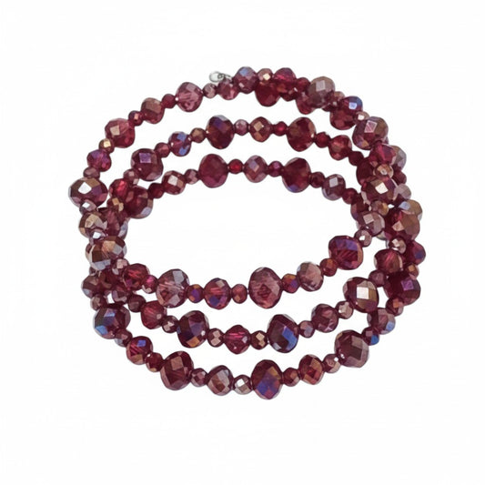 Burgundy Glass Wrap Bracelet
