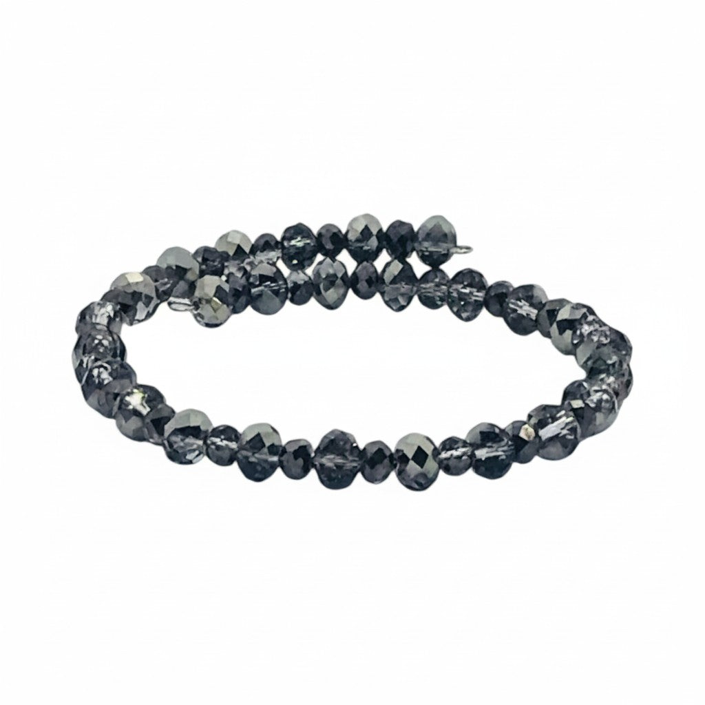Gunmetal Glass Wrap Bracelet