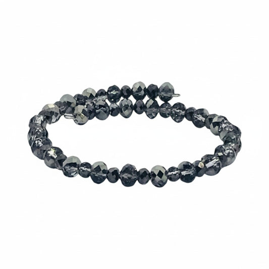 Gunmetal Glass Wrap Bracelet