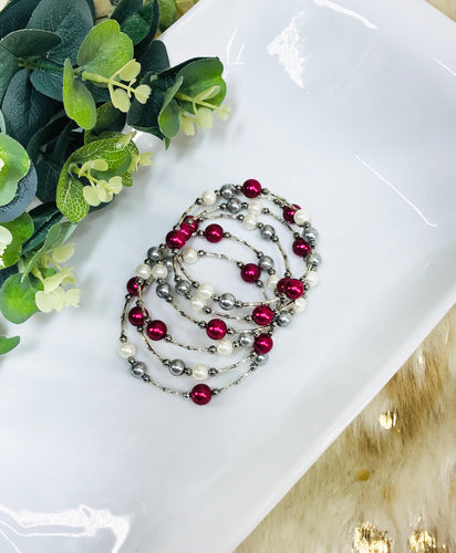 Glass Pearl Wrap Bracelet - B2012