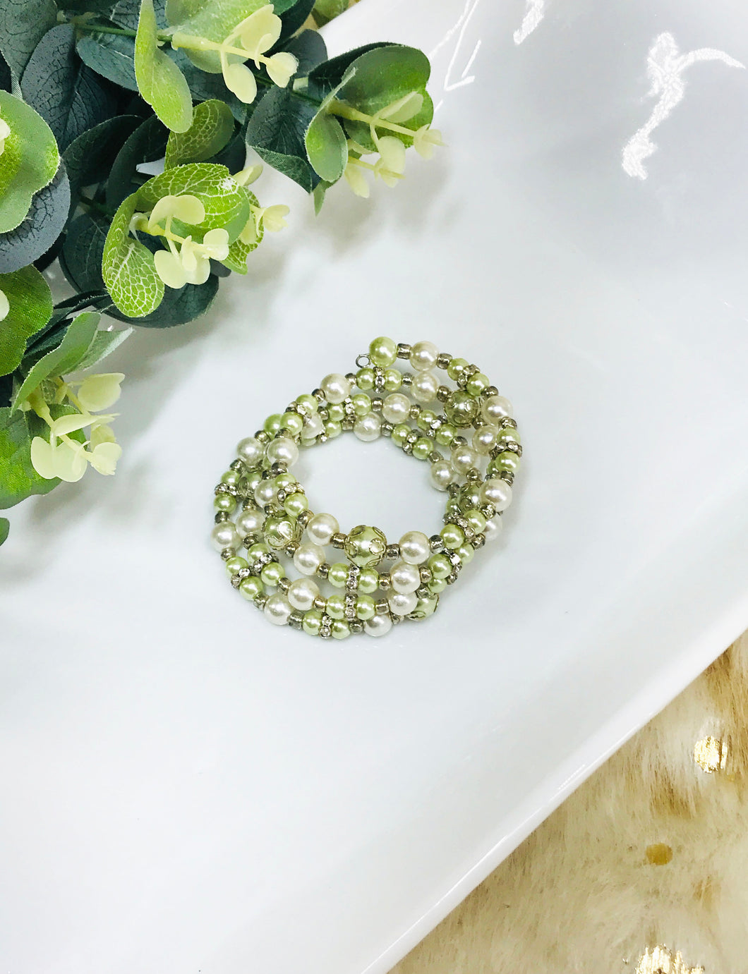 Glass Pearl Wrap Bracelet - B2013