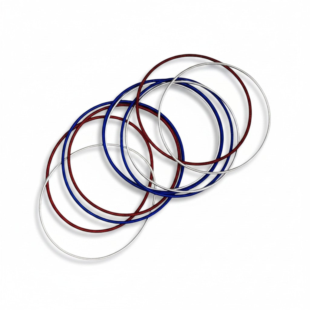 Red White and Blue Guitar String Bracelets