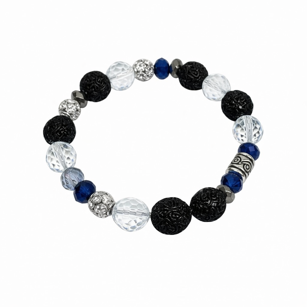 Big & Bold Sapphire Noir Statement Stretch Bracelet