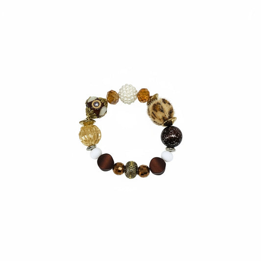 Big & Bold Golden Leopard Statement Stretch Bracelet