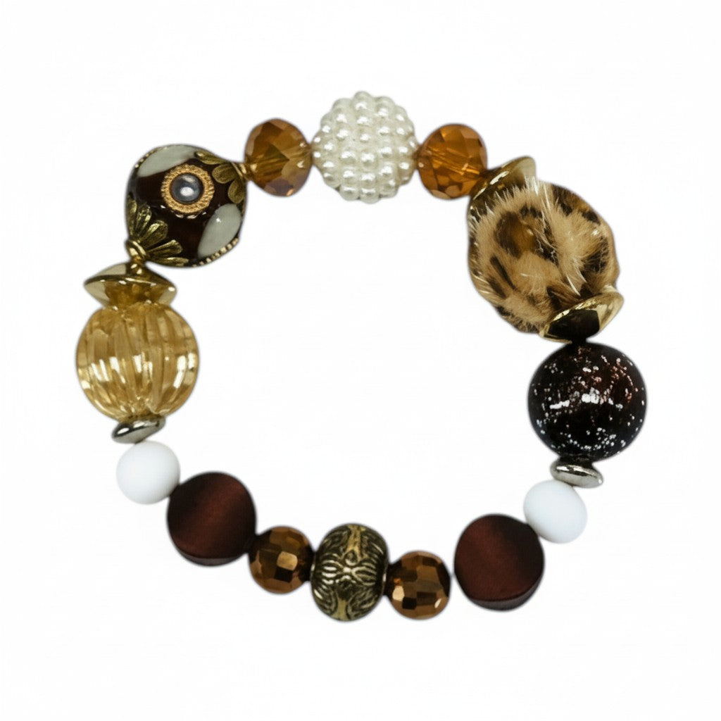 Big & Bold Golden Leopard Statement Stretch Bracelet