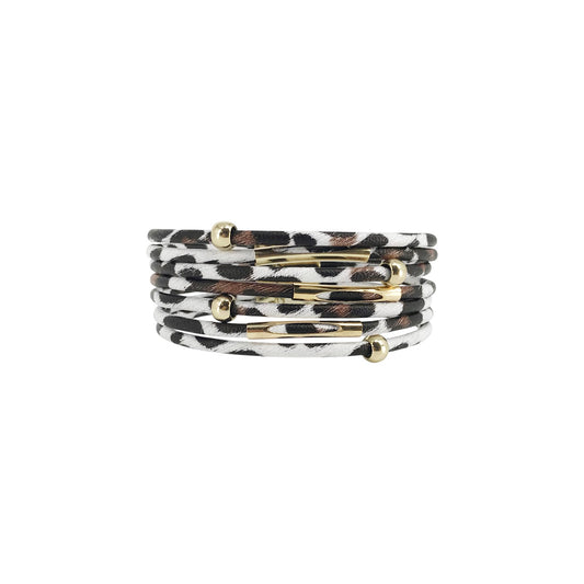 White Leopard Cuff Bracelet