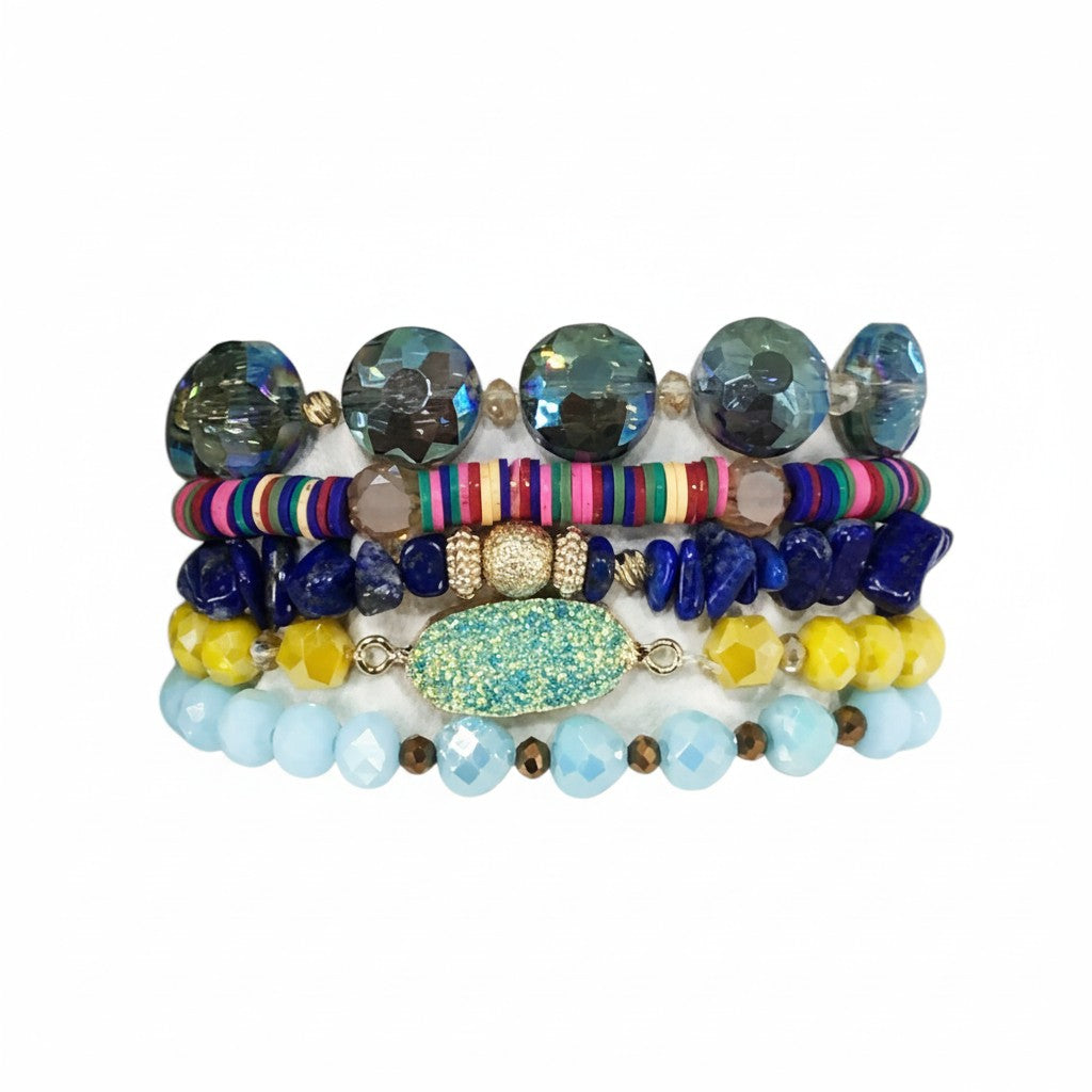 Coastal Pop Mix Stack Bracelet Set